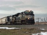 NS power swings around the curve at Church Road as it grinds up the hill with M340